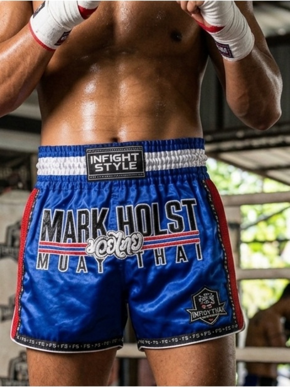 Rare Infightstyle Mark Holst Custom Muay Thai Shorts UFC MMA Memorabilia XXL